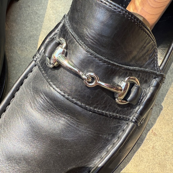 Cole Haan Black Slip-On Loafers with Silver Horsebit - Picture 6 of 12